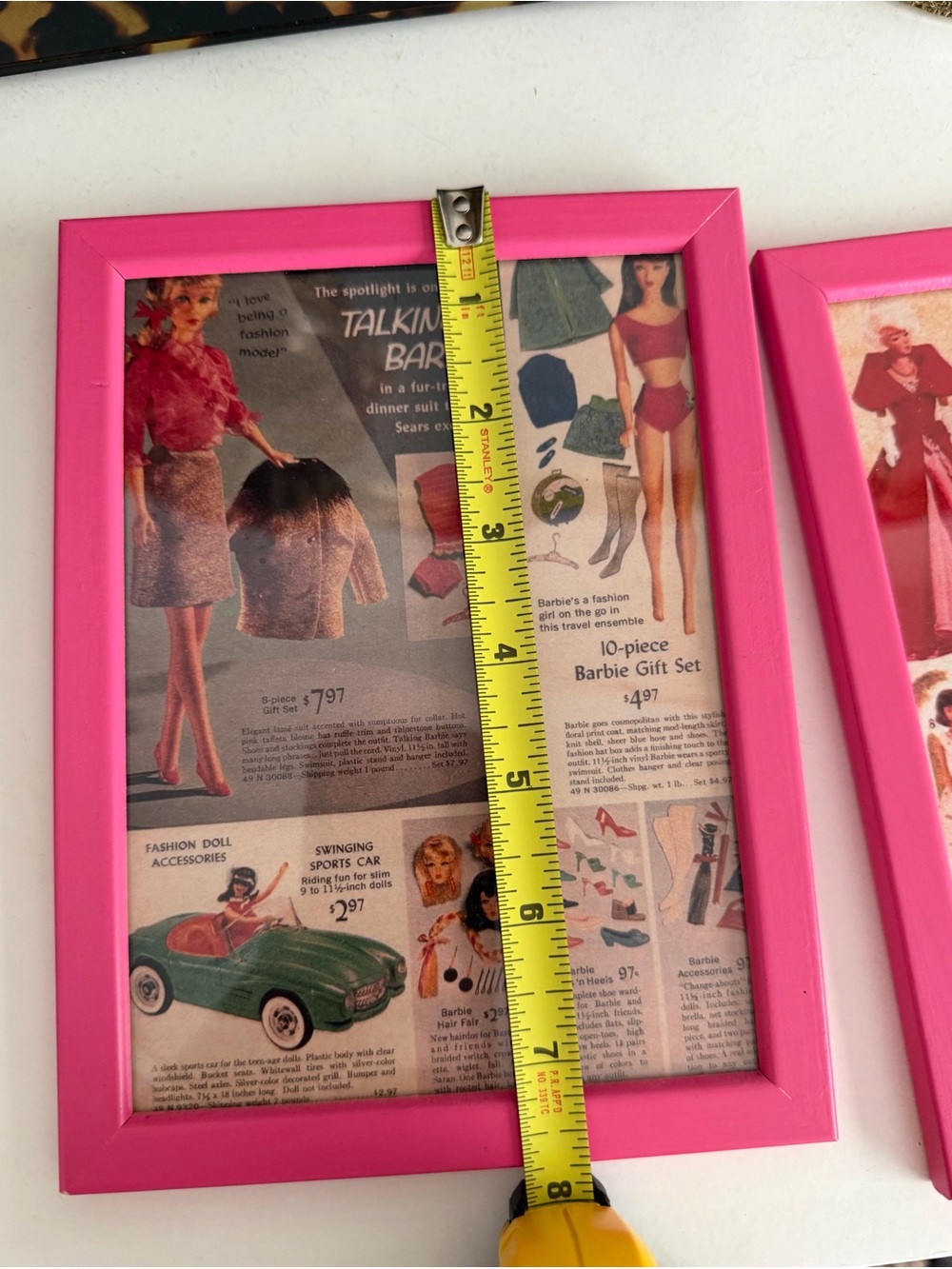 Set of 4 Pink Framed Vintage Barbie Print Art - Picture 6 of 7